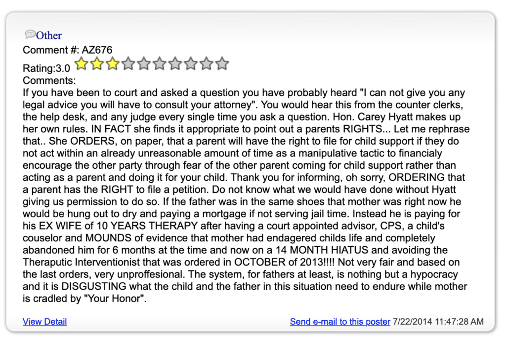 1 star Judge Hyatt reviews